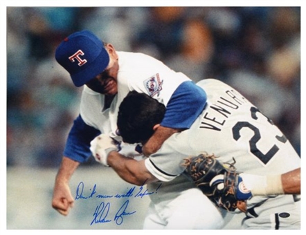 Lot of Four (4) Nolan Ryan Inscribed "Dont Mess with Texas" Autographed 16x20 Photos